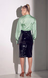 Larissa Long Sleeve Satin Bodysuit - Madmoizelle Closet