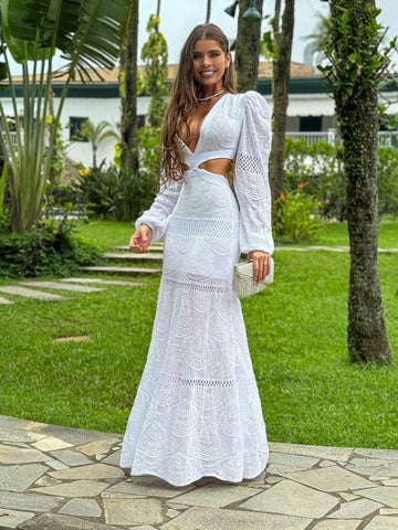 Leticia Luxury White Dress - Madmoizelle Closet