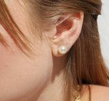 Liege 18K Gold Filled Pearl Stud Earrings - Madmoizelle Closet