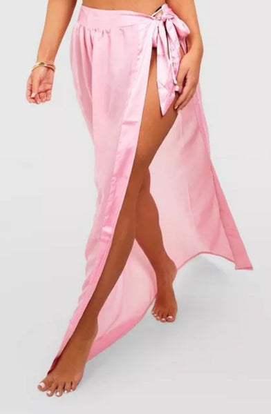 LORE SATIN TIE BEACH SARONG - Madmoizelle Closet