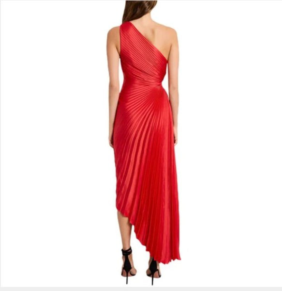 NINA SHOULDER CUT OUT PLEATED DRESS - Madmoizelle Closet