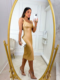 Wanessa Gold Midi Dress - Madmoizelle Closet